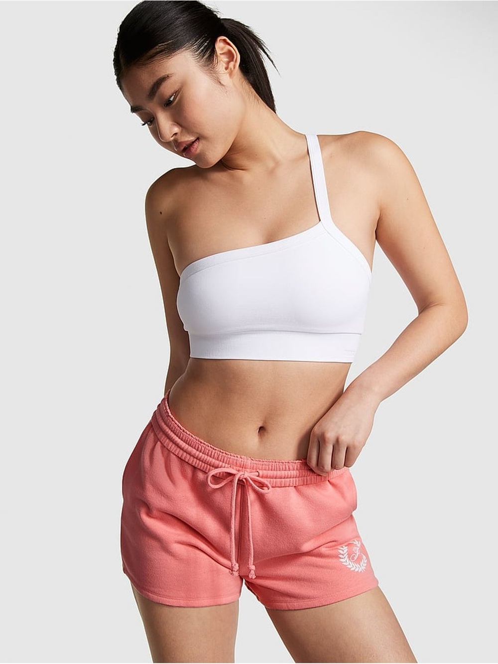 NWT PINK Ivy Fleece Campus Shorts L